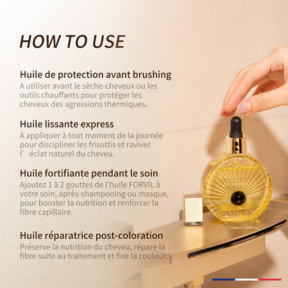 FORVIL 100% Huile Cheveux Naturelles Centenaire Perle Noire 50ml